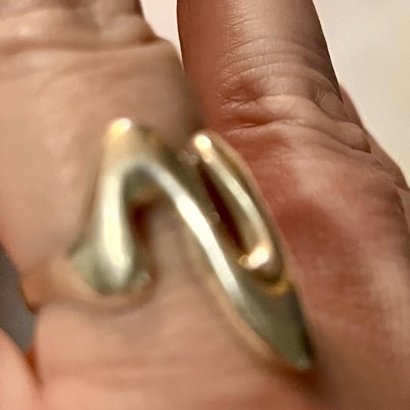 Silver Flow or Melting or Wave Ring Size 8 Vintage Jewelry Metal Unique Earthy - Picture 6 of 11